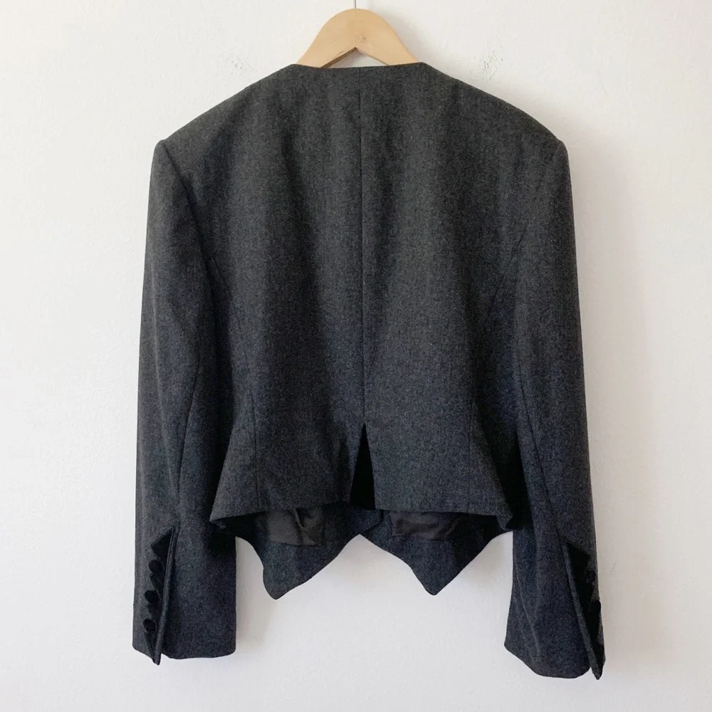 Vintage Louis Feraud Wool-Cashmere Velvet Blazer - Picture 3 of 7